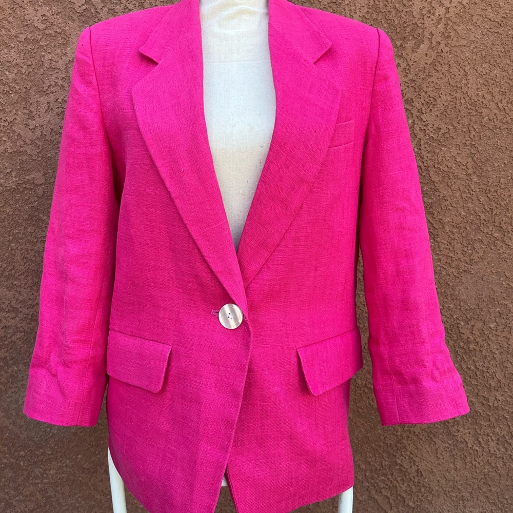 Vintage Pink linen blazer, size 5/6